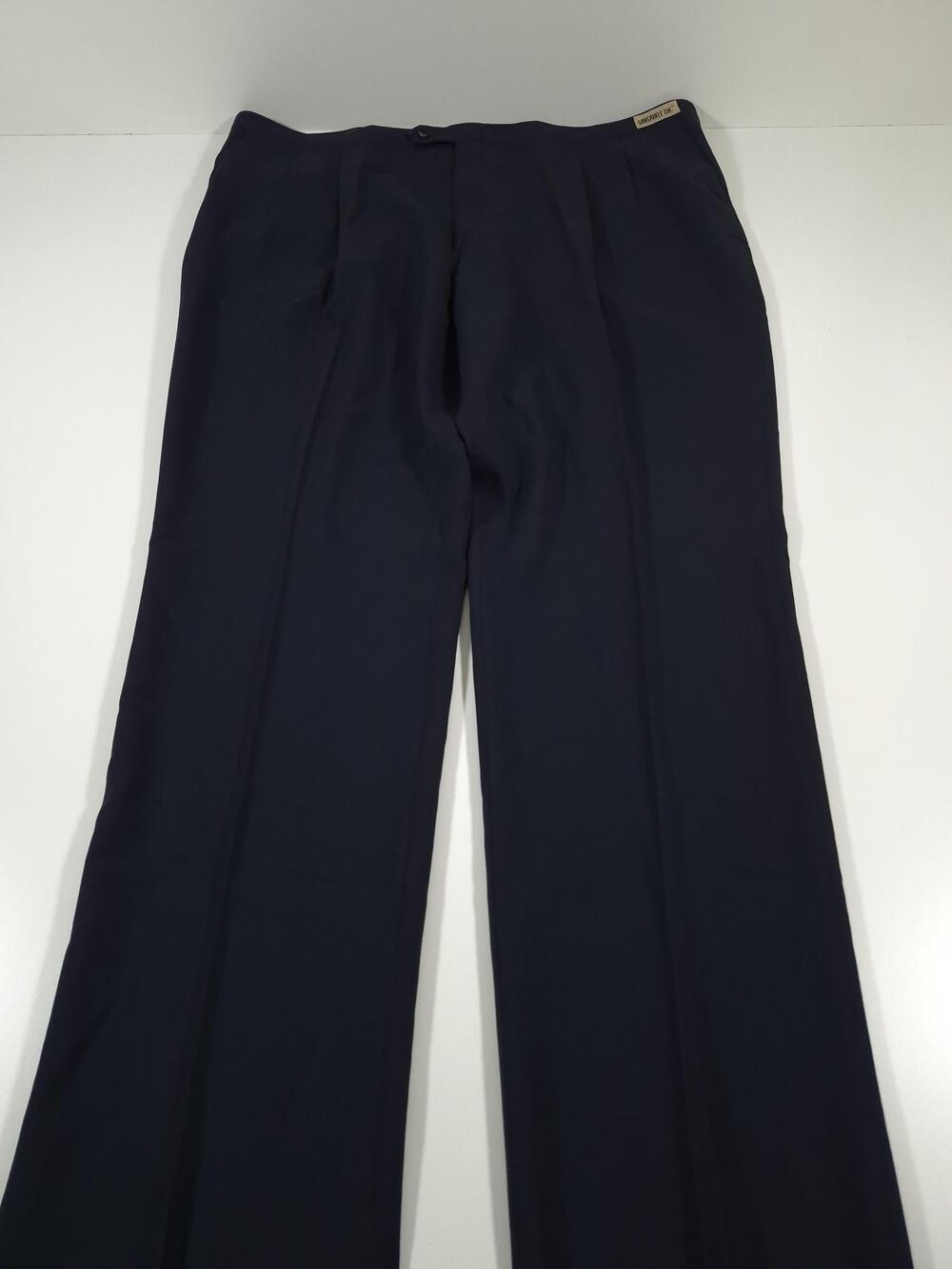 Sansabelt Dress Pants Mens 47x36 Blue Wool Pleated Comfort Waist FLAW SMALL HOLE